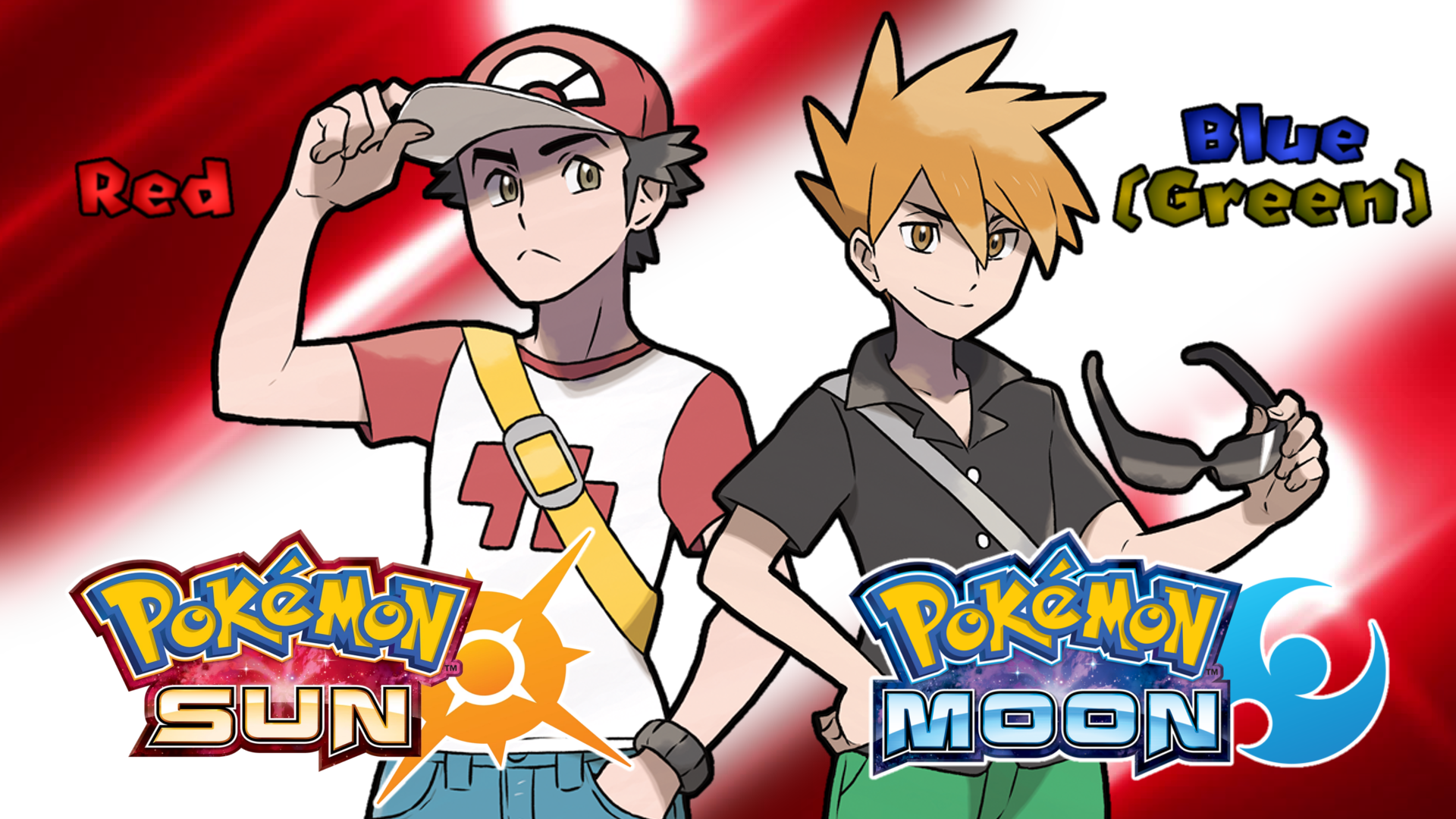 Pokemon Sun and Moon- Red and Blue Wallpaper by Mugen-SenseiStudios on ...