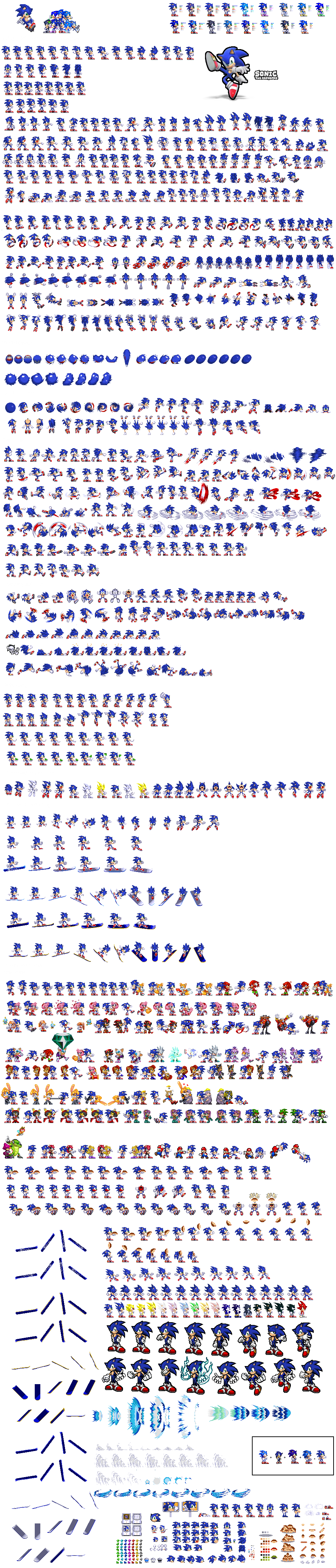 Sonic Classic Modern Mix Ultimate Sprite Sheet png