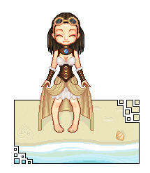 Steampunk lady on d beach