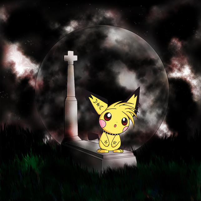 Pichu at the graveyard