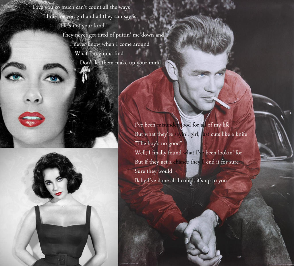 Elizabeth Taylor and James Dean by kireia on DeviantArt