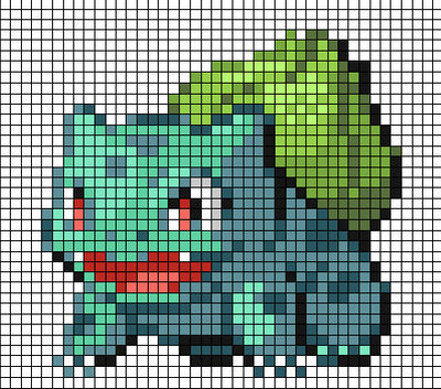 001 Bulbasaur - Minecraft Grid by PrettyPaeonia on DeviantArt