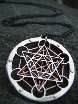 Silver and Copper Metatron's Cube pendant