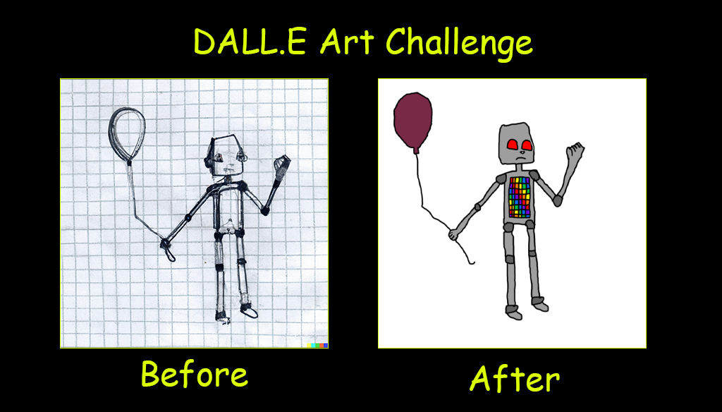 DALLE Art Challenge Lonely Robot Holding Balloon by Milk100 on DeviantArt