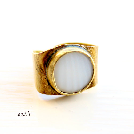 Brass Wide Chevalier Artisan Ring