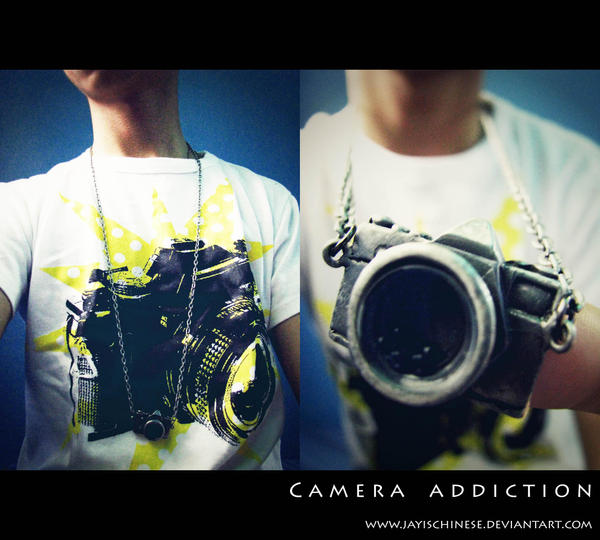 camera shirt and necklace