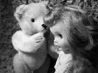 Edith-and-bear-bw