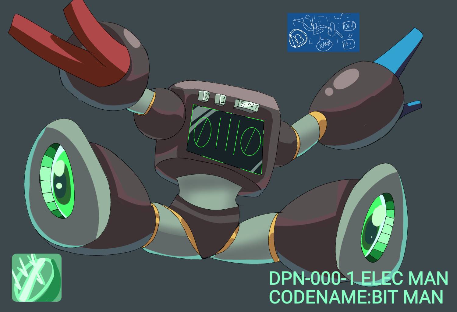 Bit Man Rave Megaman Dos Redesign Bit Man by EuphoriaTheFox on DeviantArt