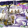 Christmas landscape postcard printable