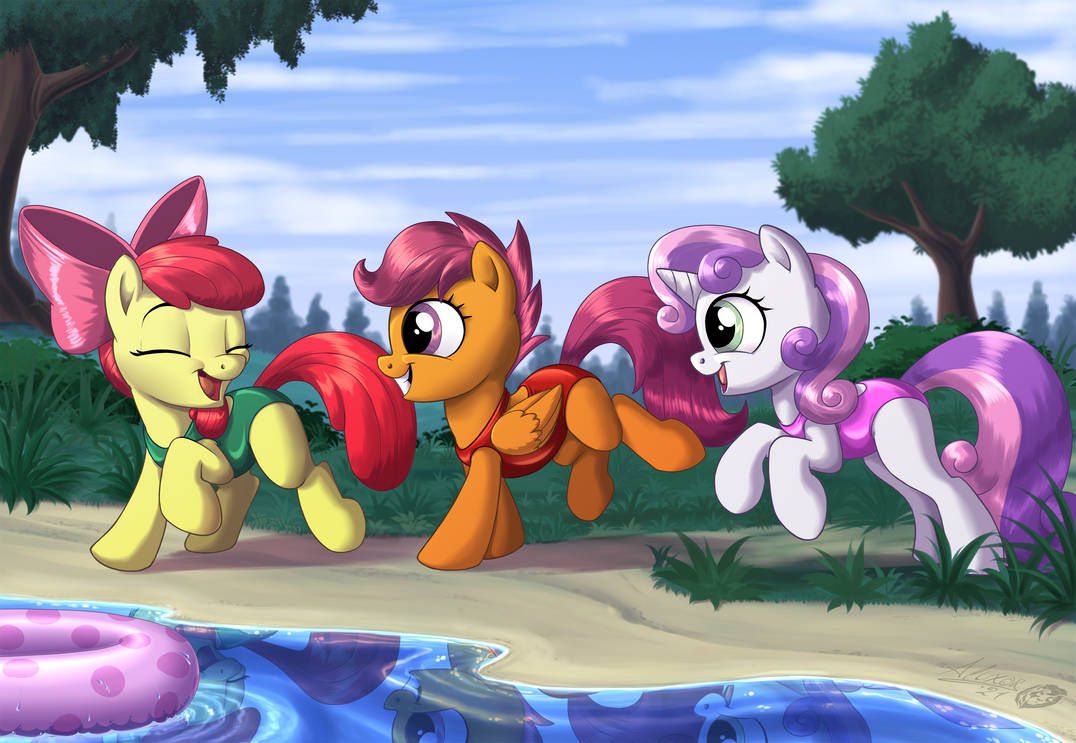 Swimming trio by Sirzi on DeviantArt