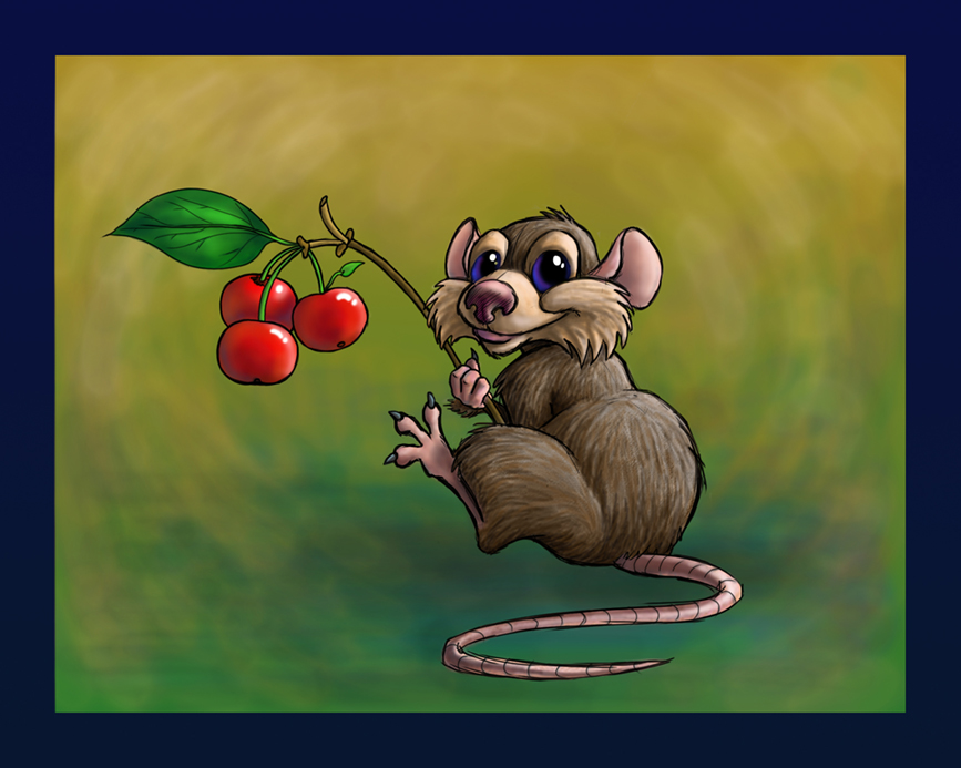 cute mouse with berries