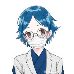 Young adult patient looking like a surgeon