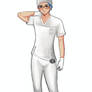 Jo with white surgical gear unmasked