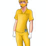 T.K. with golden surgical gear masked