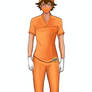 Tai with orange scrubs masked