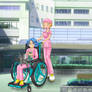 Kari taking Tori outside for a walk