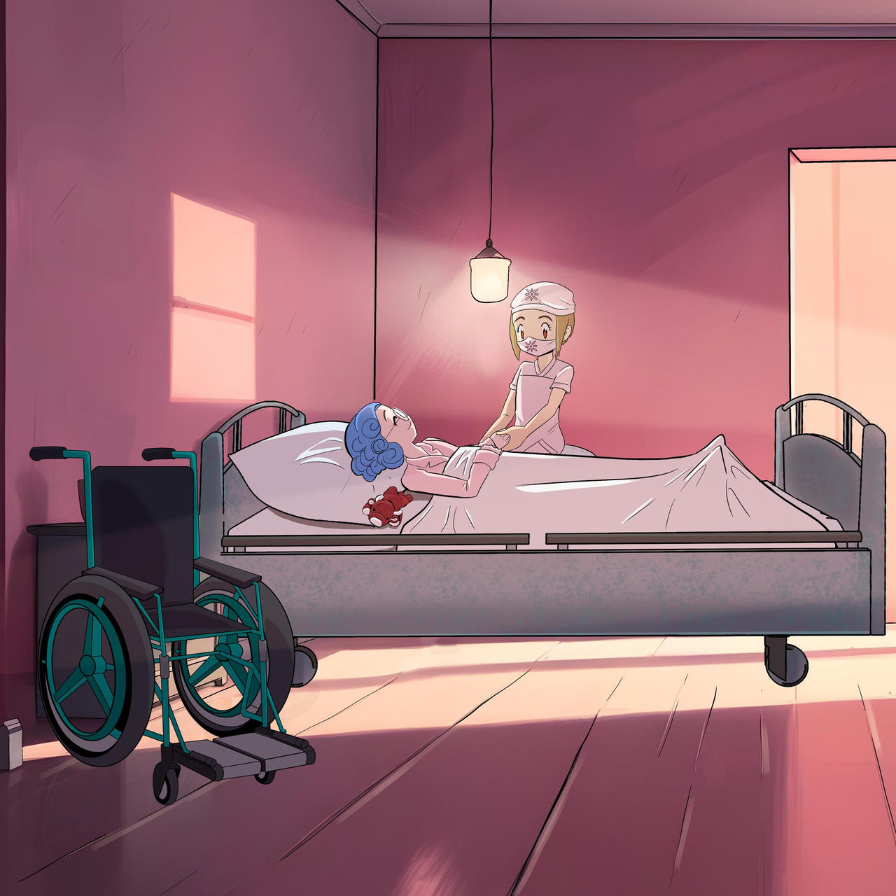 Tori and Kari waiting for her dad and Jo