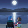 Digimon Tori Kari in moonlight