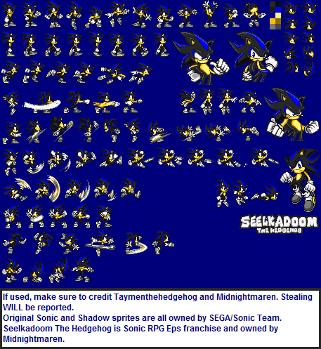 Seelkadoom The Hedgehog Sprite Sheet