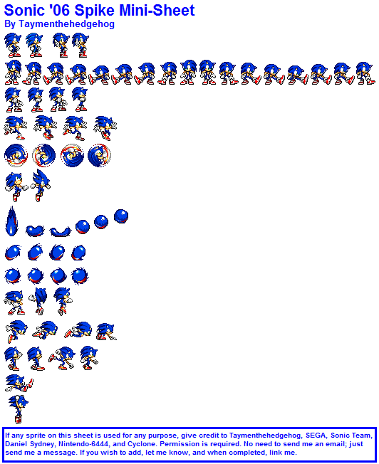 Sonic 06 Spike Mini Sheet By Taymenthehedgehog On Deviantart