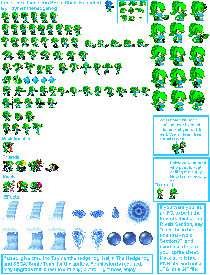 Lime Extended Sprite Sheet By Taymenthehedgehog On Deviantart