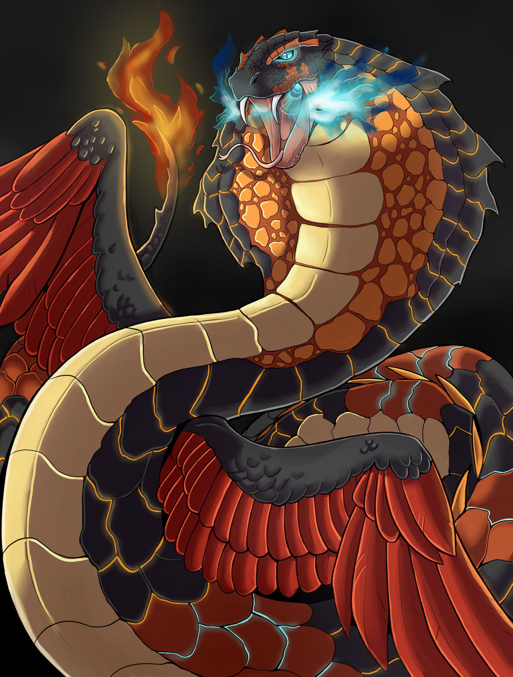 Firemon Python Snake Fire snake by Fizzlepaw on DeviantArt