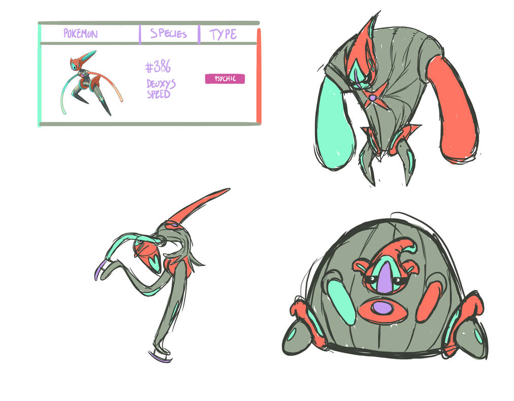 0386 Shiny Deoxys - Speed by ExoticPoke on DeviantArt