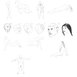 Studies Loomis heads and 180 second poses