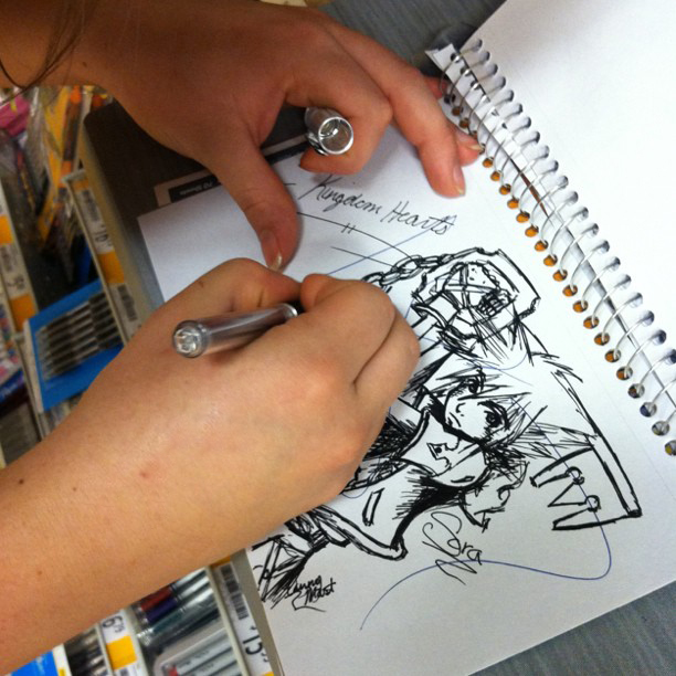 Doodling Sora in OfficeMax