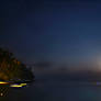 Moonset over the sea