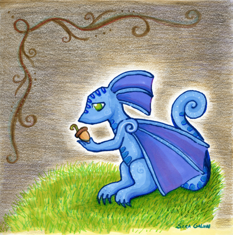 Acorn Dragon marker drawing