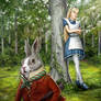 Alice stares at the rabbit