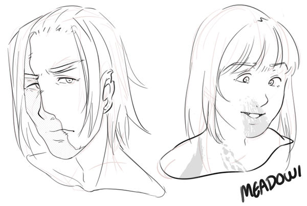 Zombie+Vampire Character Exercises by Meadowi