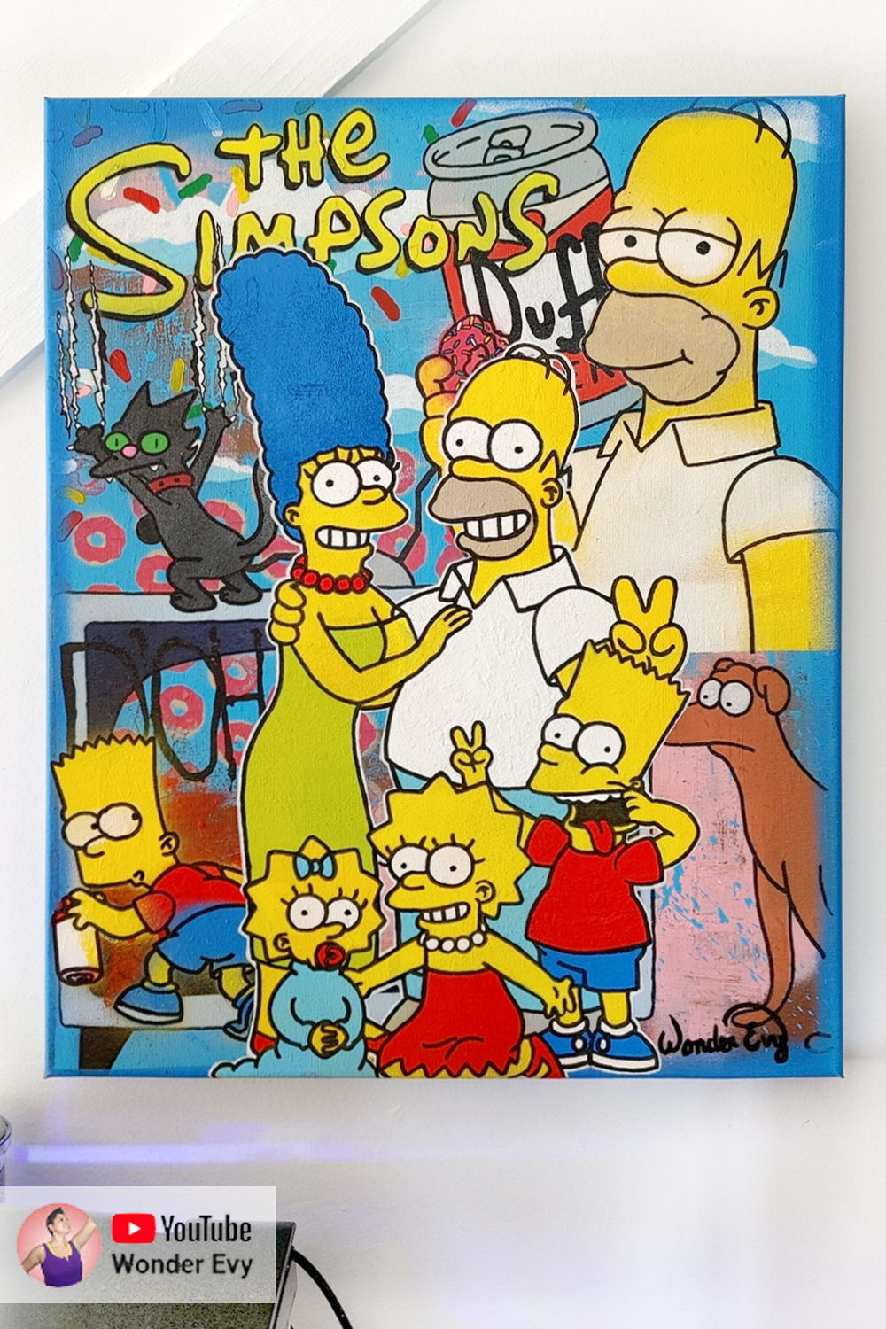 Simpson Poiting The Simpsons original painting on canvas by WonderEvy on DeviantArt