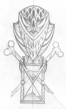 Hourglass Owl Sketch