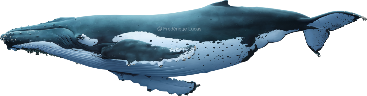 Lifesize humpback whale