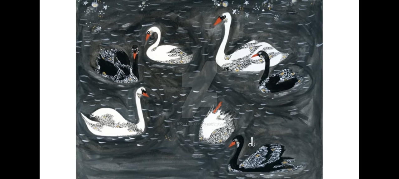 Seven Swans a swimming by ocean animals by Jesseanimal on DeviantArt