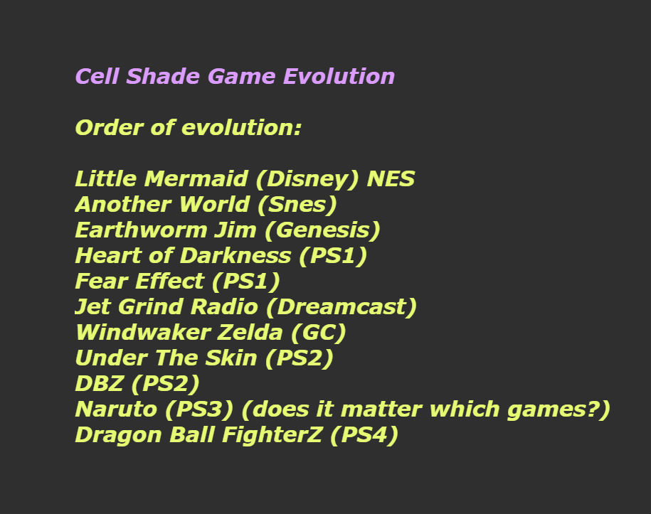 Cell Shaded Game Evolution by Nightphoenix2 on DeviantArt