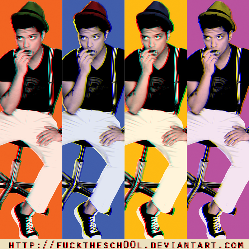 Bruno Mars POP ART 3D effect