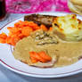 Veau roti aux morilles et truffes