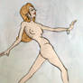 Nude Runway Model Caricature