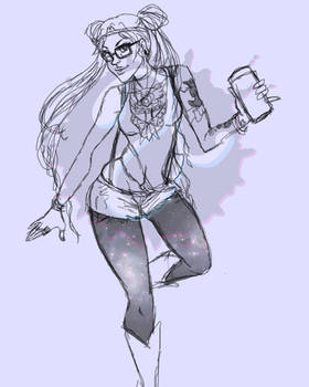 Pretty Hipster Sailor Moon WIP