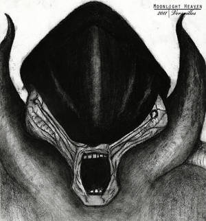 Alien done in Charcoal