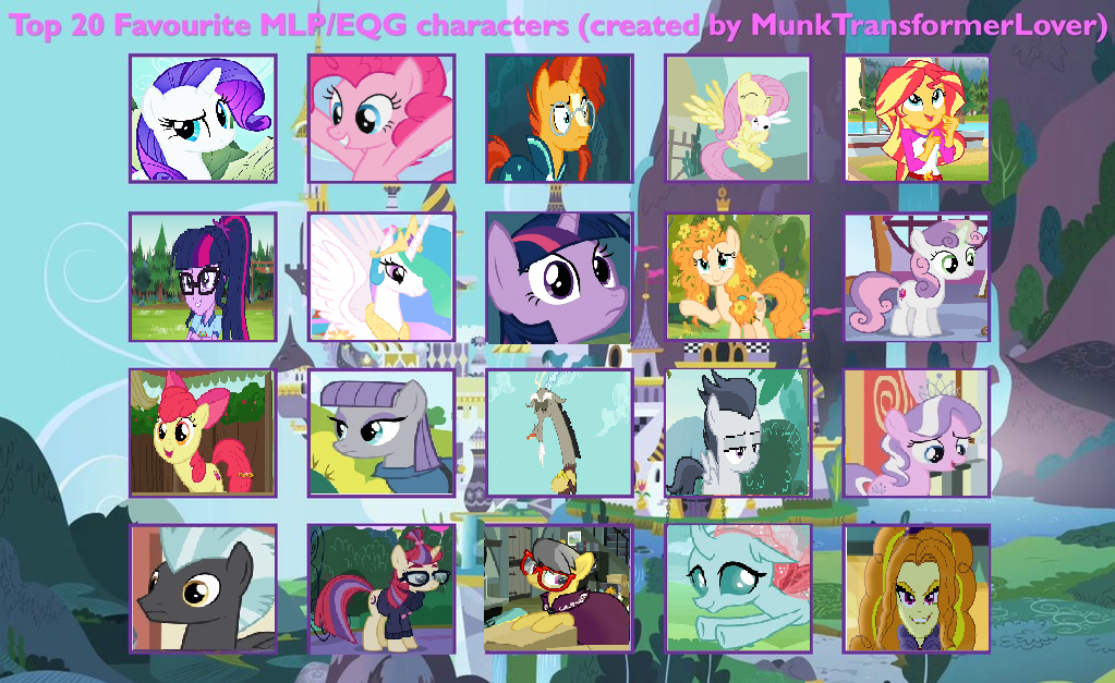 Top 20 Favourite Female MLP-FIM Characters by GeoNonnyJenny on DeviantArt