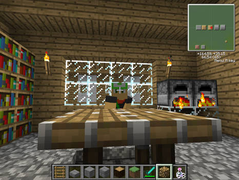 Me sitting inside a house in Minecraft