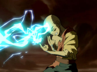 Aang absorbs lightning by Dynamo1212