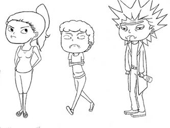 Rick Morty And Summer Line Art