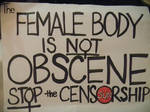 NOT OBSCENE side of sign by Alvyna