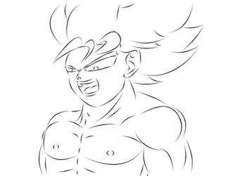 Super Saiyan Goku Line art.