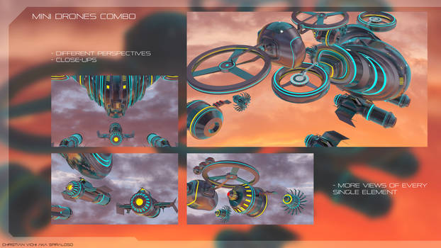 Mini Drones Combo - Concept Art for Video Games